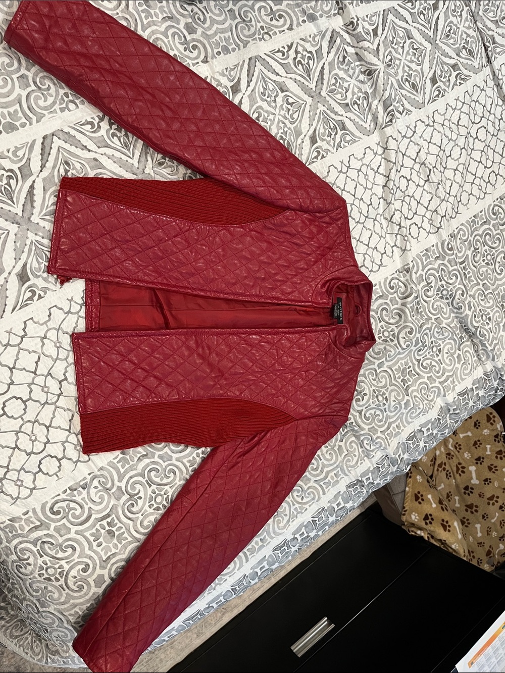Quilted Red Bomber Jacket - Women's Lightweight Layer